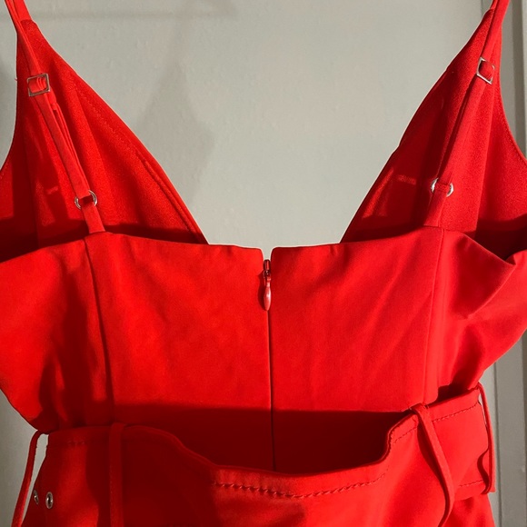 NWT Revolve NBD Reagan Jumpsuit Red Deep V Belt XXS, XS, S, M, L - Picture 6 of 8